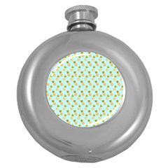 Tropical Watercolour Pineapple Pattern Round Hip Flask (5 Oz) by TanyaDraws