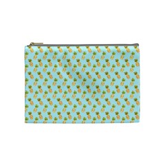 Tropical Watercolour Pineapple Pattern Cosmetic Bag (medium)  by TanyaDraws