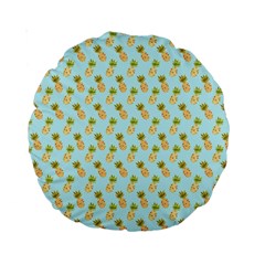 Tropical Watercolour Pineapple Pattern Standard 15  Premium Round Cushions by TanyaDraws