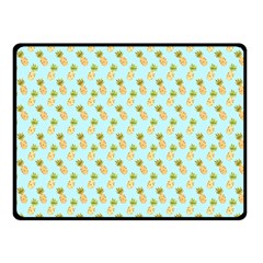 Tropical Watercolour Pineapple Pattern Double Sided Fleece Blanket (small)  by TanyaDraws