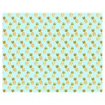 Tropical Watercolour Pineapple Pattern Double Sided Flano Blanket (Medium)  60 x50  Blanket Back