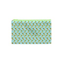 Tropical Watercolour Pineapple Pattern Cosmetic Bag (xs) by TanyaDraws