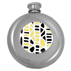 Yellow Decor Round Hip Flask (5 Oz) by Valentinaart