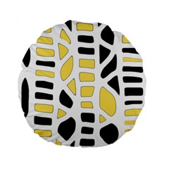 Yellow Decor Standard 15  Premium Flano Round Cushions by Valentinaart