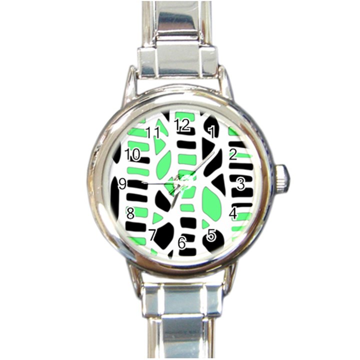 Light green decor Round Italian Charm Watch