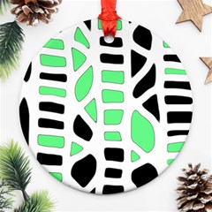 Light Green Decor Ornament (round)  by Valentinaart