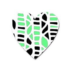 Light Green Decor Heart Magnet by Valentinaart