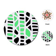 Light Green Decor Playing Cards (round) 