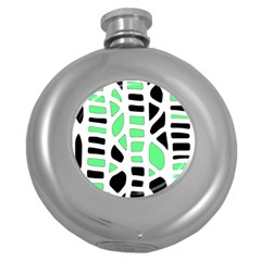 Light Green Decor Round Hip Flask (5 Oz) by Valentinaart