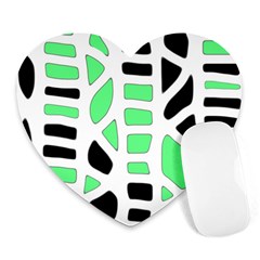 Light Green Decor Heart Mousepads by Valentinaart