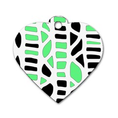 Light Green Decor Dog Tag Heart (one Side) by Valentinaart