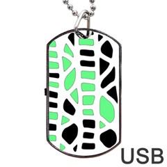 Light Green Decor Dog Tag Usb Flash (one Side)