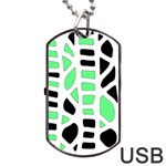 Light green decor Dog Tag USB Flash (One Side) Front