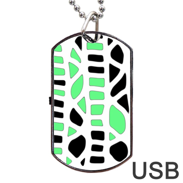 Light green decor Dog Tag USB Flash (One Side)