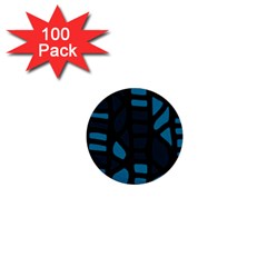 Deep Blue Decor 1  Mini Buttons (100 Pack)  by Valentinaart