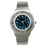 Deep blue decor Stainless Steel Watch Front