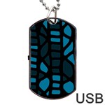 Deep blue decor Dog Tag USB Flash (Two Sides)  Back