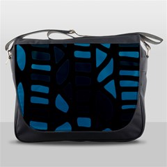 Deep Blue Decor Messenger Bags by Valentinaart