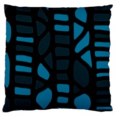 Deep Blue Decor Large Cushion Case (two Sides) by Valentinaart