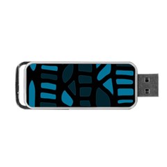 Deep Blue Decor Portable Usb Flash (one Side)