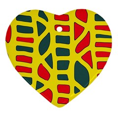 Yellow, green and red decor Ornament (Heart) 