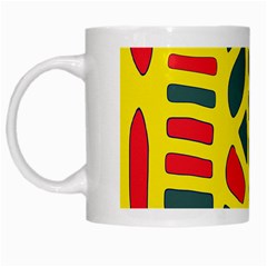 Yellow, green and red decor White Mugs