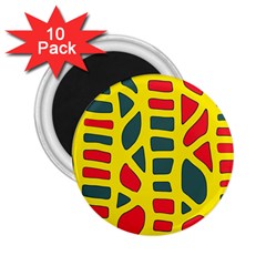 Yellow, green and red decor 2.25  Magnets (10 pack) 