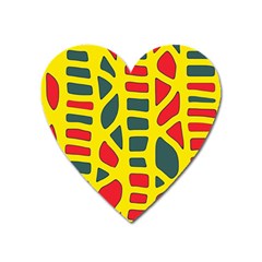 Yellow, green and red decor Heart Magnet