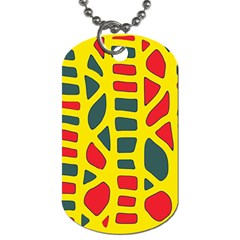 Yellow, green and red decor Dog Tag (Two Sides)