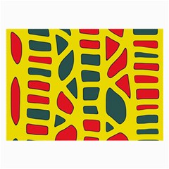 Yellow, green and red decor Large Glasses Cloth