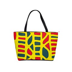 Yellow, green and red decor Shoulder Handbags