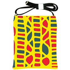 Yellow, green and red decor Shoulder Sling Bags