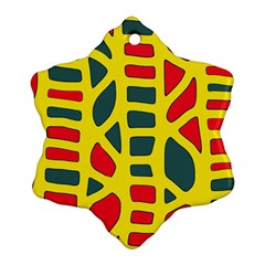 Yellow, green and red decor Ornament (Snowflake) 