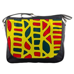 Yellow, green and red decor Messenger Bags