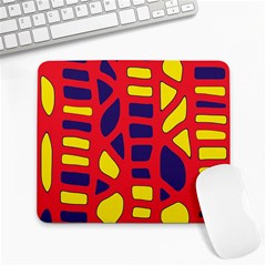 Red, Yellow And Blue Decor Large Mousepads by Valentinaart