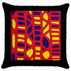 Red, Yellow And Blue Decor Throw Pillow Case (black) by Valentinaart