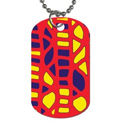 Red, Yellow And Blue Decor Dog Tag (two Sides) by Valentinaart