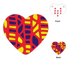 Red, Yellow And Blue Decor Playing Cards (heart)  by Valentinaart