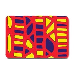 Red, Yellow And Blue Decor Small Doormat  by Valentinaart