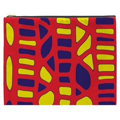 Red, Yellow And Blue Decor Cosmetic Bag (xxxl)  by Valentinaart