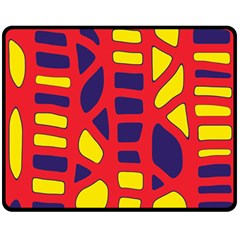 Red, Yellow And Blue Decor Double Sided Fleece Blanket (medium) 