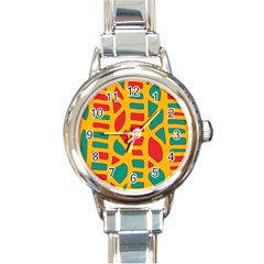 Abstract Decor Round Italian Charm Watch by Valentinaart