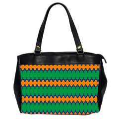 Orange Green Chains                                                                                            Oversize Office Handbag (2 Sides) by LalyLauraFLM