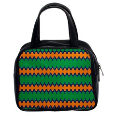 Orange Green Chains                                                                                            Classic Handbag (two Sides) by LalyLauraFLM