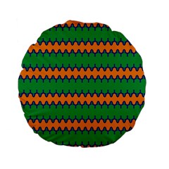 Orange Green Chains                                                                                            	standard 15  Premium Flano Round Cushion by LalyLauraFLM