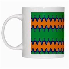 Orange Green Chains                                                                                            White Mug by LalyLauraFLM