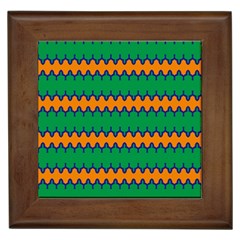 Orange Green Chains                                                                                            			framed Tile by LalyLauraFLM