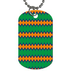 Orange Green Chains                                                                                            			dog Tag (one Side) by LalyLauraFLM