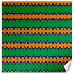 Orange Green Chains                                                                                            			canvas 16  X 16  by LalyLauraFLM