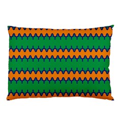 Orange Green Chains                                                                                            			pillow Case by LalyLauraFLM